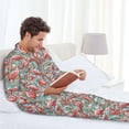 thumbnail image 6 of Vsdgher Pink Flamingo Mens Pajama Set, Soft Warm Long Sleeve Sleepwear, Cozy Button-Down Pjs for Men-XX-Large, 6 of 7