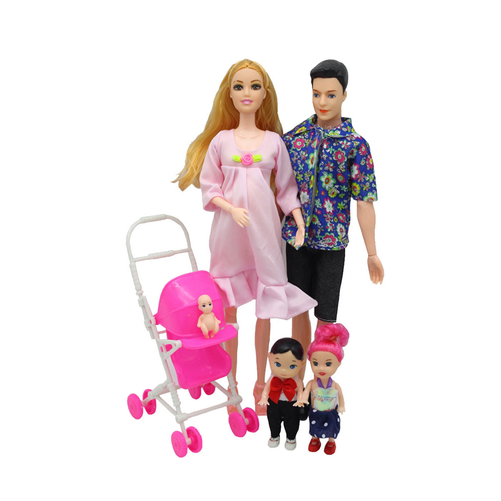 11" Pregnant Doll Removeable Tummy Baby Girl Stroller Role Play Set Toy 