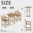 thumbnail image 6 of AreShark Outdoor Bar Set,2 Tall Adirondack Chairs and Table, All Weather HDPE Bar Height Outdoor Table and Chairs Set for Bistro Patio Balcony, Black, 6 of 10