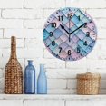 thumbnail image 3 of Yayeee 10" Wall Clock Battery Operated Quartz Round Silent Non-Ticking Home Decor, Purple Art Pattern, 3 of 6