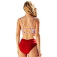 thumbnail image 2 of SWSMCLT Women's Basic Spring Break 2 Piece Bikini Set Adjustable Beach Casual Elastic Beachwear Bathing Suit Backless Burgundy 16, 2 of 5