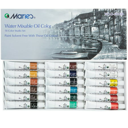 Marie's Water Soluble Oil Color Paint Set - 12ml Tubes - Solvent-Free - Assorted Colors - [Set of (Best Water Soluble Oil Paints)