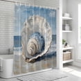thumbnail image 5 of Coastal Shells Shower Curtain Set - Long 72" x 84" Washable Bathtub Curtain with 12 Hooks, Modern Abstract Ocean Beach Oil Painting Waterproof Fabric Stall Shower Curtains for Bathroom/Bathtub Décor, 5 of 6
