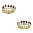 thumbnail image 1 of kurtrusly Rustproof And Anti-corrosion For Medieval Or Cosplay Metallic Luster Wedding Hair Crown Tiaras Gold  + black 2Set, 1 of 6
