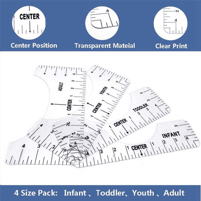 8X T-Shirt Ruler Guide Alignment Tool For Vinyl, Alignment Tool