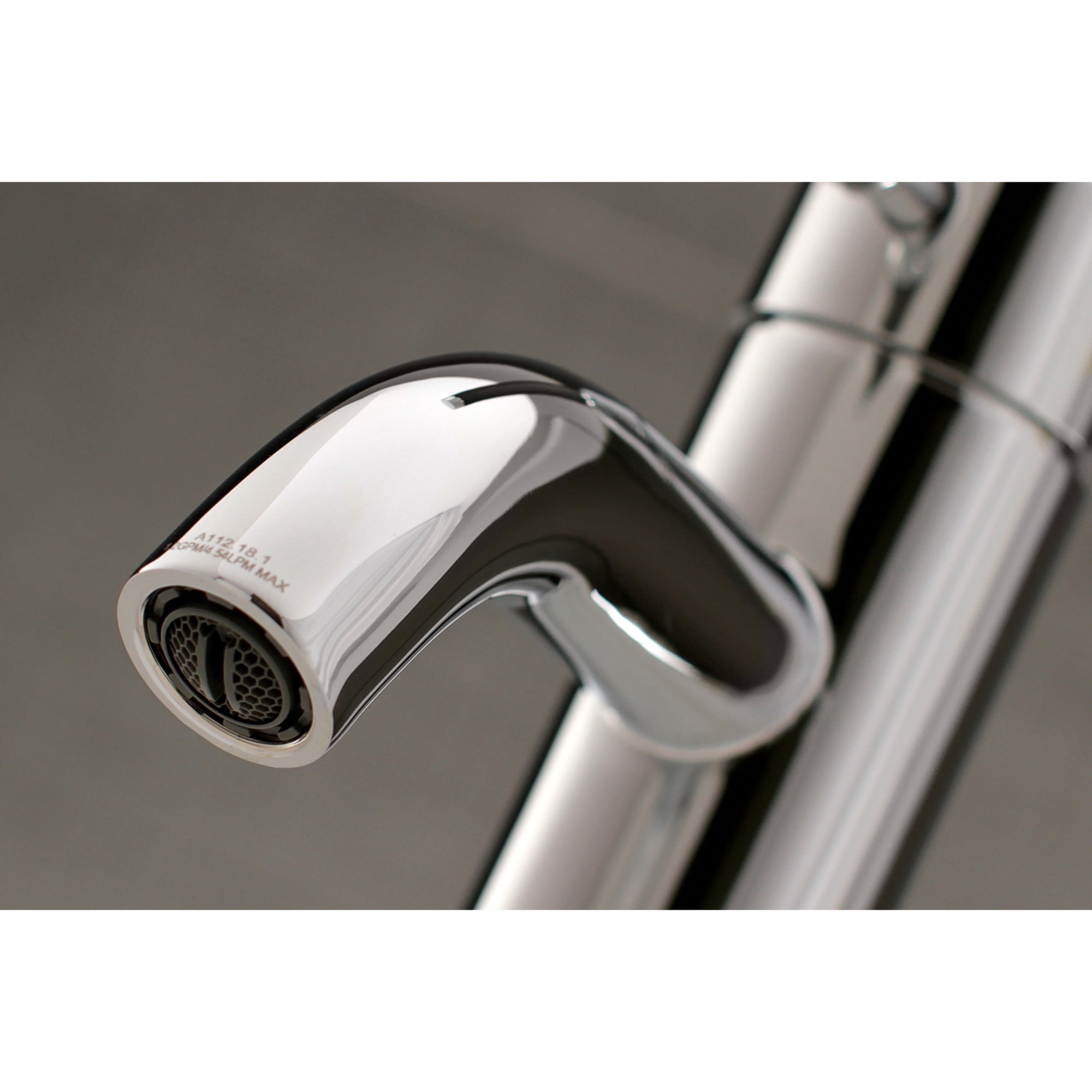 Kingston Brass LS8221DKL Kaiser One-Handle 1-Hole Bathroom Faucet with Push Pop-Up Drain in Polished Chrome