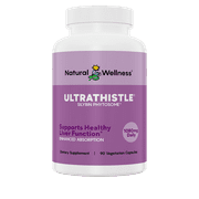 Natural Wellness UltraThistle - Herbal Liver Cleanse & Detox Milk Thistle Formula - Pure Silybin Phytosome Patented Formula - 1080mg Per Day - 90 Vegetarian Capsules: 30-Day Supply