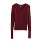 thumbnail image 3 of HH TRAF Otoño Mujer Sólido Cuello En V Manga Larga Suéter Pulóver Mujer Elegante High Street Casual 3 Colores Suéter Ajustado Mujer, 3 of 4
