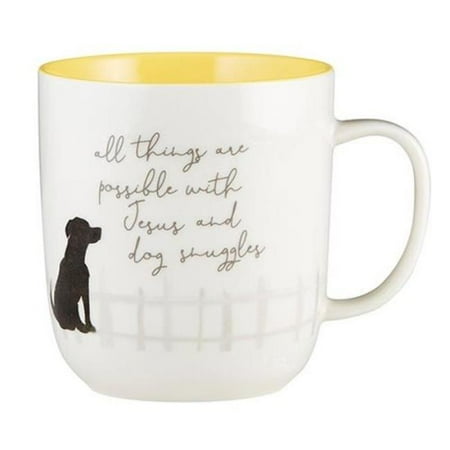 

3.75 White Decorative Mug with Dog Snuggles Print Design