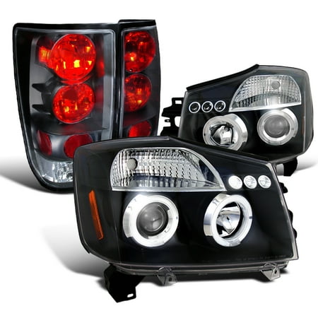 - Spec-D Tuning For 2004-2015 Nissan Titan Led Halo Projector Black Headlight + Rear Altezza Tail Lamp (Left+Right) 2004 2005 2006 2007 2008 2009 2010 2011 2012 2015