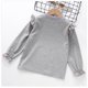 thumbnail image 3 of Gibobby Playeras Deportivas Camisetas de algodón con volantes de manga larga para niñas pequeñas con diseño de conejito （Gris， 3-4 Años), 3 of 5
