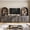Bijou Ebony 1C2E, variant on BELLEZE 4 Piece Modular TV Stand with Storage, Modern 2 Entertainment Center with Arched Hutch and 2 Wood Cabinets with 3 Drawers, Media Console for Living Room, Ebony