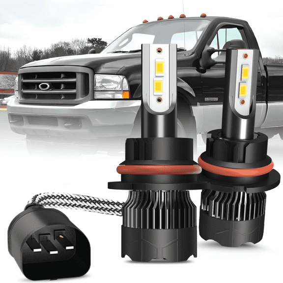 Compatible with Ford F-250 / F-350 / F-450 / F-550 Super Duty (1999-2004) LED Headlight Bulbs, 9007/HB5 High/Low Beam Bulbs, Pack of 2