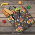 thumbnail image 6 of Naloa Colorful Flowers with Butterfly Tote Bag for Women, Foldable Tote Bag With Zipper, Large Shoulder Bag, Top Handle Handbag for Travel, Work, Shopping, 6 of 9