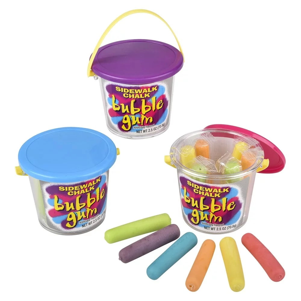 Foreign Candy Sidewalk Chalk Bubble Gum Pail , 2.5 Ounces