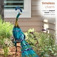 thumbnail image 5 of Alpine Corporation 26" x 17" x 37" Metal Peacock Garden Statue, Multicolor, 5 of 13