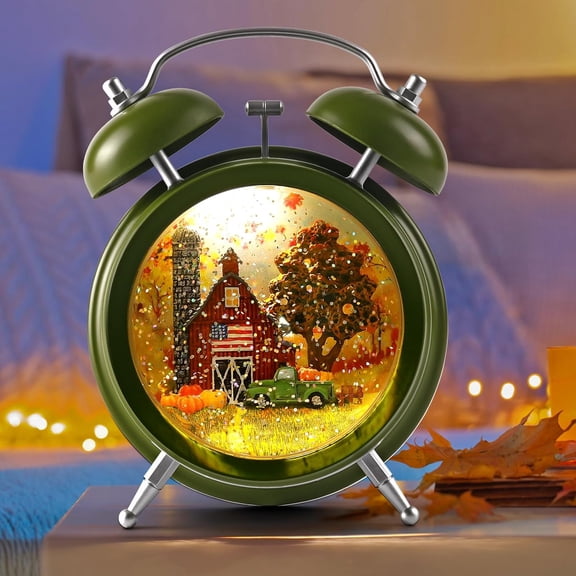 Lighted Christmas Snow Globe Lantern, Alarm Clock Snow Globe 6H Timer Musical Christmas Lantern, USB/Battery Operated Christmas Decorations Indoor (Santa Claus)