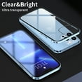 thumbnail image 5 of Dteck Compatible with iPhone 13 Pro Max Magnetic Case, Double Sided Clear HD Tempered Glass Screen Protector Magnet Metal Bumper Magnetic Absorption Phone Case for iPhone 13 Pro Max,Light Blue, 5 of 7