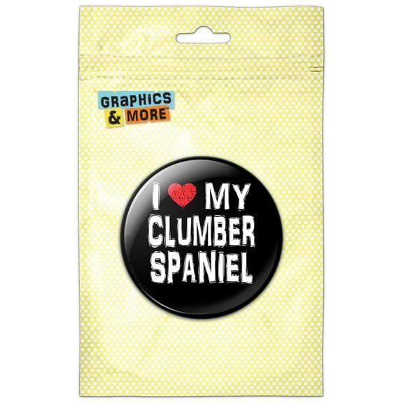 I Love My Clumber Spaniel Stylish Refrigerator Button Magnet