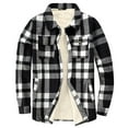 thumbnail image 7 of DAFPZW Womens Sherpa Fleece Lined Flannel Shirt Jacket Winter Warm Button Down Plaid Jackets Coats with Pockets, 7 of 7