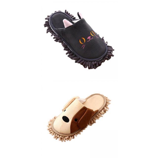 2x De Trapeador De Polvo Reutilizable Zapatos De Trapeador De Limpieza De Piso De Microfibra De Dibujos Animados+1 De Que Cubren El , Pulido, Limpieza Sunnimix none