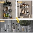 thumbnail image 3 of 4-Tier Corner Shower Shelf, No Drilling & Adhesive Mount Bathroom Shower Corner Shelf Organizer, 24lbs Heavy Duty Space Saving Shower Caddy, Quick-Dry Design for Bathroom Shower Storage, Gray, 3 of 8