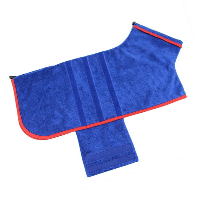 Minkissy 1Pcs Fast Drying Dog Towel Robe Blue Polyester Easy to Clean for Pets