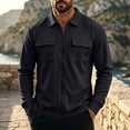 thumbnail image 2 of TOUMENY Men Zip Up Jacket Casual Lightweight Slim Fit Collared Long Sleeve Coat with Pocket Outdoor Travel Spring Fall Winter Jackets for Men Black L, 2 of 7
