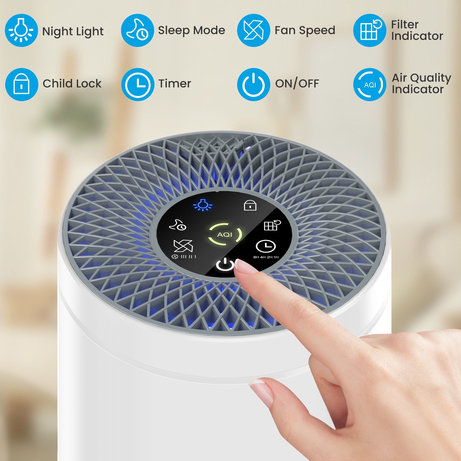 Air Purifiers for Home Cover Up to 1235 Ft², Air Cleaner with PM 2.5 Air Quality Monitor, APS1006 – UL