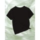 thumbnail image 2 of Camiseta de cuello redondo 100 % algodón con estampado de escuadrón de segundo grado para niña - Camiseta informal, deportiva y de verano con diseño de manzana en forma de lápiz. Ligera, transpirable, 2 of 7