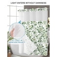 thumbnail image 4 of No Hook Cloth Fabric Shower Curtain with Snap in Liner, Green Spring Floral Waterproof Shower Curtains Set with See Through Top Window, Farmhouse Summer Botanical Watercolor Bath Curtains 72"x84", 4 of 6