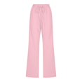 thumbnail image 4 of JUNWELL Linen Pants For Women High Waisted Pants Drawstring Elastic Business Casual Pants Work Pants Paper Bag Pants Loose Flowy Dress Pants Comfy Trousers Straight Pants With Pockets, 4 of 6