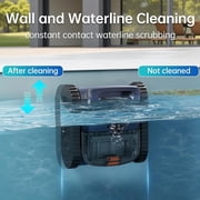 (2026 Upgrade)Cordless Robotic Pool Cleaner with Smart Sonar Navigation – Powerful Suction, Wall & Waterline Climbing, Automatic Cleaning for In-Ground & Above-Ground Pools