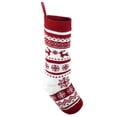 thumbnail image 2 of 4 Pack Christmas Stockings 18 Inches Large Size Cable Knitted Stocking Gifts & Decorations for Family Holiday Xmas Party, Ivory White and Burgundy, 2 of 11