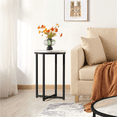 thumbnail image 4 of Yaheetech Faux Marble Round Side Table with Cross Metal Legs, Black, 4 of 11