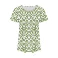 thumbnail image 4 of Womens Summer Tops Dressy Casual Short Sleeve Scoop Neck Pleated T Shirts Tunic Blouses Trendy Cute Print Tees, 4 of 4