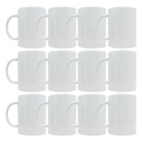15oz White Ceramic Sublimation Mug by Make Market – Blank Mug for Heat Transfer Printing - Microwave & Dishwasher Safe Stoneware - 12 Pack