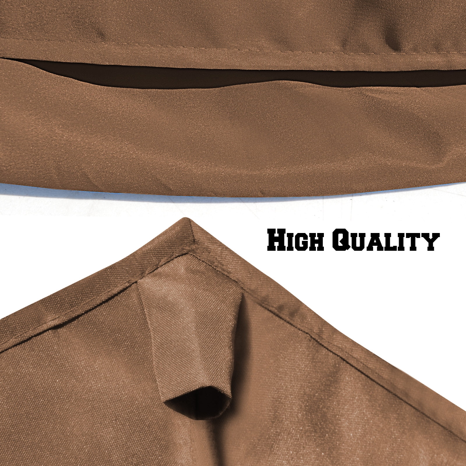 Sunrise Replacement Umbrella Canopy Cover for 6.5' 6 Ribs Outdoor Patio Market Umbrella, Canopy Only, (Brown)