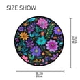 thumbnail image 5 of 36.2 Inch Round Floor Mat Colorful Flowers and Vines Carpet Decor Rug for Living Room Bedroom, 5 of 6