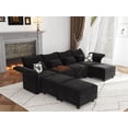 thumbnail image 2 of LLappuil Modular Sectional Sofa, 7 Seat Modular Sectional Sofa with 3 Storage Ottoman, 25.6 Deep Seat Chenille Sofa Black, 2 of 8