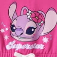 thumbnail image 5 of Disney Stitch Girls Rompers Cotton Angle Graphic Bow Pink Floral Jumpsuits Gifts Sets Toddlers Kids 3-4T, 5 of 9