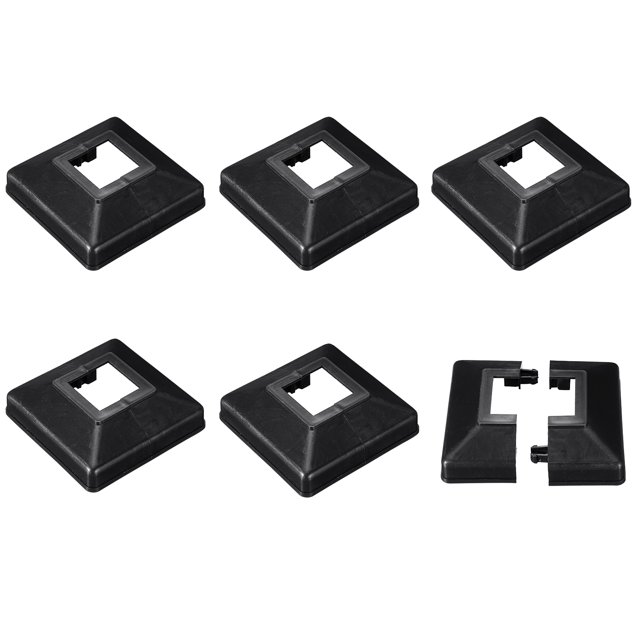 Unique Bargains Housse de Base de Poteau de Terrasse, 6 Pcs Support de Poteau Style Séparé 31x31mm/1.22x1.22 Pieds Base de Poteau pour Rampes à Main et d'Escalier