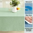 thumbnail image 3 of Newbridge Sage Green Napa Leaf Solid Color 52 x 70 inch Rectangle Vinyl Flannel Backed Tablecloth, 3 of 8