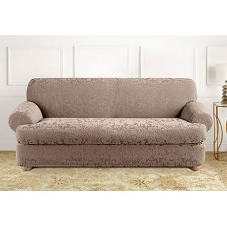 Sure Fit Stretch Jacquard Damask 2-Piece Loveseat Slipcover