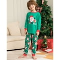 thumbnail image 4 of WIBACKER Kids Christmas Santa Claus Pajamas Long Sleeve Holiday Pjs Set Toddler Boys Girls Green Xmas Jammies 2-14 Years, 4 of 6