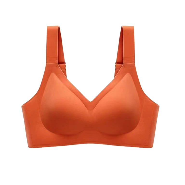 Fsqjgq Fitness Sports Bra for Women Seamless Shockproof Yoga Bra Bralette  Running Gym Vest Cotton Underwear Top Comfortable Lingerie Orange Xl