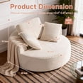thumbnail image 2 of Sonovafurn 55" Oversized Round Chaise Lounge Chair Indoor, Corduroy Upholstered Cloud Sofa Couch for Living Room Bedroom Apartment, No Assembly, Beige, 2 of 9