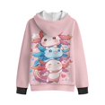thumbnail image 4 of KUIFORTI Three Axolotl Sweater for Girls Fleece-Lined Skin-Friendly Lined Zip Up Hooded Sweatshirts for Girl Breathable Casual Long Sleeve Jacket 8-10 for Daily Life, 4 of 6