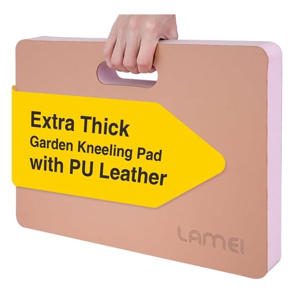 LAMEI Knee Pads, TPE Leather Gardening Balance Board, Extra Thick 1.6" Waterproof Bath Kneelers, Elbow Rest Pad Set for Yoga/Bath/Garden(Pink)
