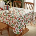 thumbnail image 2 of Vinyl Christmas Tablecloth with Flannel Backed Rectangle 60 x 102 Inch Xmas Balls Waterproof Wipe Clean Plastic Table Cloth, Heavy Weight Table Cover for Winter Dining, Party, Indoor, Outdoor, White, 2 of 5